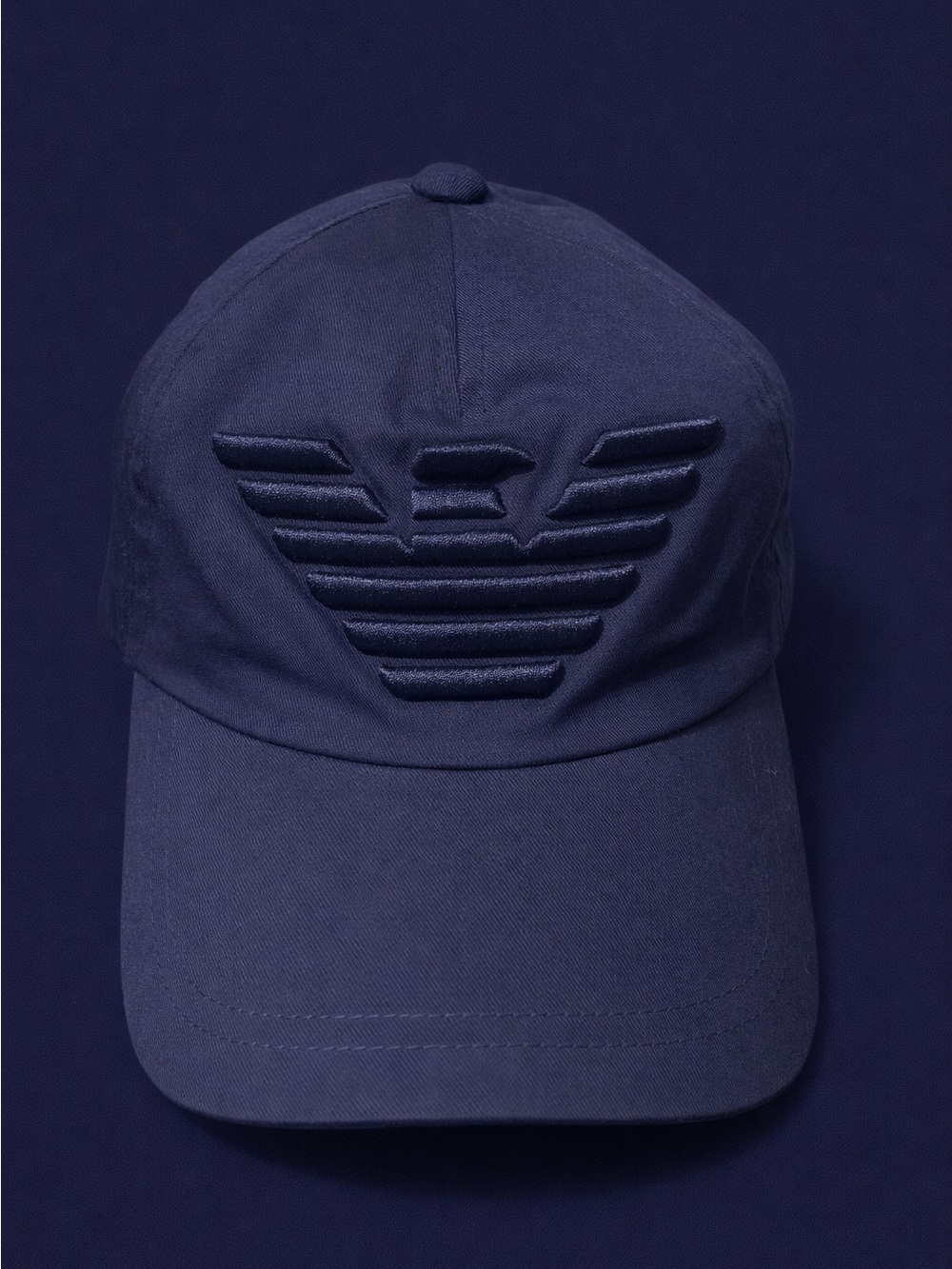 Emporio Armani Deep Blue Embroidered Eagle Cap